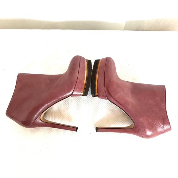 Vince Camuto Magenta Leather Hight Heel Plarform Booties - Picture 7 of 11